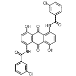 CAS 登录号:83721-54-4, N,N'-(4,8-二羟基-9,10-二氧代-9,10-二氢蒽-1,5-二基)二(3-氯苯甲酰胺)