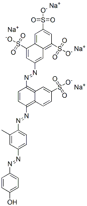 CAS 登录号：83733-25-9， 7-[[4-[[4-[(4-羟基苯基)偶氮]-2-甲基苯基]偶氮]-7-磺酸基-1-萘基]偶氮]萘-1,3,5-三磺酸四钠