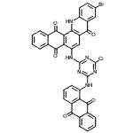 CAS 登录号：83757-53-3， 10-溴-6-({4-氯-6-[(9,10-二氧代-9,10-二氢-1-蒽基)氨基]-1,3,5-三嗪-2-基}氨基)萘并[2,3-c]吖啶-5,8,14(13H)-三酮