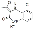 CAS 登录号:83817-49-6, 3-(2-氯-6-氟苯基)-5-甲基异恶唑-4-羧酸钾