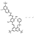CAS 登录号：83949-44-4， 氢钠4-[(4-{[(5-羟基-7-磺酸-2-萘基)氨基甲酰]氨基}-5-甲氧基-2-甲基苯基)偶氮]-5-[(苯磺酰基)氧基]-2,7-萘二磺酸酯(1:2:1)