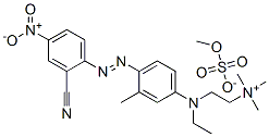 CAS 登录号：83968-94-9， [2-[[4-[(2-氰基-4-硝基苯基)偶氮]-3-甲基苯基]乙胺]乙基]三甲基铵硫酸甲酯盐