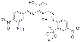 CAS 登录号：84099-99-0， 2-[[3-[(3-氨基-4-硝基苯基)偶氮]-2,4-二羟基苯基]偶氮]-5-硝基苯磺酸钠