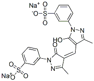 CAS 登录号：84100-35-6， 3-[4,5-二氢-4-[[5-羟基-3-甲基-1-(3-磺酸基苯基)-1H-吡唑-4-基]亚甲基]-3-甲基-5-氧代-1H-吡唑-1-基]苯磺酸二钠