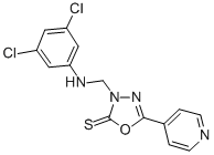 CAS 登录号:84249-82-1, 3-(((3,5-二氯苯基)氨基)甲基)-5-(4-吡啶基)-1,3,4-恶二唑-2(3H)-硫酮