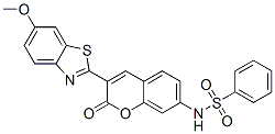 CAS 登录号：84271-53-4， N-[3-(6-甲氧基-2-苯并噻唑基)-2-氧代-2H-1-苯并吡喃-7-基]苯磺酰胺