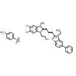 CAS#: 84434-32-2, 2-{3-[5,6-Dichloro-1-(2-hydroxyethyl)-3-methyl-1,3-dihydro-2H-benzimidazol-2-ylidene]-1-propen-1-yl}-3-ethyl-5-phenyl-1,3-benzoxazol-3-ium 4-methylbenzenesulfonate