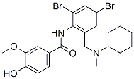 CAS 登录号:84461-99-4, N-(2,4-二溴-6-((环己基甲基氨基)甲基)苯基)-4-羟基-3-甲氧基苯甲酰胺