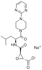 CAS 登录号:84518-85-4, (2R-(2-alpha,3-beta(S*)))-3-(((3-甲基-1-((4-(2-嘧啶基)-1-哌嗪基)羰基)丁基)氨基)羰基)-环氧乙烷羧酸单钠盐