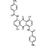 CAS 登录号:84559-87-5, N,N'-(4,8-二羟基-9,10-二氧代-9,10-二氢蒽-1,5-二基)二(4-甲基苯甲酰胺)