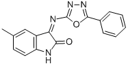 CAS 登录号:84640-91-5, 5-甲基-3-(5-苯基-1,3,4-恶二唑-2-基亚胺)-2-吲哚啉酮