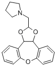 CAS 登录号:84646-78-6, 1-((3a,12b-二氢二苯并(b,f)-1,3-二氧杂环戊并(4,5-d)氧杂卓-2-基)甲基)-吡咯烷