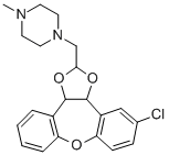 CAS 登录号:84646-86-6, 1-((5-氯-3a,12b-二氢二苯并(b,f)-1,3-二氧杂环戊并(4,5-d)氧杂卓-2-基)甲基)-4-甲基-哌嗪