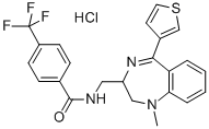CAS 登录号：84671-45-4， N-((2,3-二氢-1-甲基-5-(3-噻吩基)-1H-1,4-苯并二氮杂卓-2-基)甲基)-4-(三氟甲基)-苯甲酰胺单盐酸盐