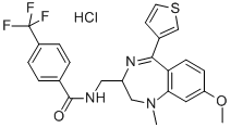 CAS 登录号:84671-54-5, N-((2,3-二氢-8-甲氧基-1-甲基-5-(3-噻吩基)-1H-1,4-苯并二氮杂卓-2-基)甲基)-4-(三氟甲基)-苯甲酰胺单盐酸盐