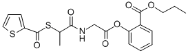 CAS 登录号：84856-29-1， N-(1-氧代-2-((2-噻吩基羰基)硫代)丙基)-甘氨酸 2-(丙氧羰基)苯基酯