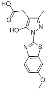 CAS 登录号:84968-80-9, 5-羟基-1-(6-甲氧基-2-苯并噻唑基)-3-甲基-1H-吡唑-4-乙酸