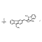 CAS#: 85283-94-9, 9-Ethyl-3-[2-(1,3,3-trimethyl-1,3-dihydro-2H-indol-2-ylidene)ethylidene]-3H-carbazolium hydrogen sulfate (1:1:1)