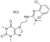 CAS 登录号:85461-01-4, 7-(2-(2-(2,6-二氯苯基)-3,3-二甲基胍基)乙基)茶碱盐酸盐