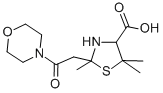 CAS 登录号:85486-55-1, 2,5,5-三甲基-2-(2-(4-吗啉基)-2-氧代乙基)-4-噻唑烷羧酸