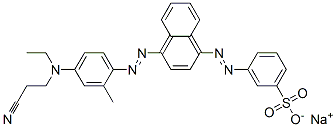 CAS 登录号：85536-95-4， 3-[[4-[[4-[(2-氰基乙基)乙基氨基]-O-甲苯基]偶氮]-1-萘基]偶氮]苯磺酸钠