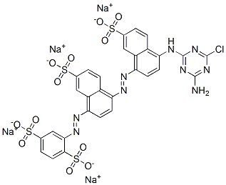 CAS 登录号：85586-79-4， 2-[[4-[[4-[(4-氨基-6-氯-1,3,5-三嗪-2-基)氨基]-7-磺酸基-1-萘基]偶氮]-7-磺酸基-1-萘基]偶氮]苯-1,4-二磺酸四钠