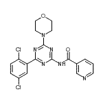 CAS#: 85633-17-6, N-[4-(2,5-Dichlorophenyl)-6-(4-morpholinyl)-1,3,5-triazin-2-yl]nicotinamide