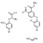 CAS 登录号:85792-14-9, 2-(4-氯-2-甲基-苯氧基)丙酸,甲基5-(2,4-二氯苯丙氨酰N氧基)-2-硝基-苯甲酸酯,N-甲基甲胺
