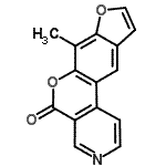 CAS 登录号：85878-63-3， 7-甲基-5H-呋喃并[3',2':6,7]苯并吡喃并[3,4-c]吡啶-5-酮