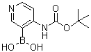 CAS 登录号：863752-59-4， 叔丁氧羰基-4-氨基吡啶-3-硼酸