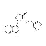 CAS 登录号：86427-44-3， 2-(1H-吲哚-3-基)-3-(2-苯基乙基)-1,3-噻唑烷-4-酮