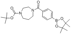 CAS 登录号：864754-14-3， 4-[4-(4,4,5,5-四甲基-[1,3,2]二氧杂环戊硼烷-2-基)-苯甲酰基]-[1,4]二氮杂环庚-1-羧酸叔丁酯
