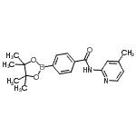 CAS 登录号:864754-46-1, N-(4-甲基-2-吡啶基)-4-(4,4,5,5-四甲基-1,3,2-二氧杂环戊硼烷-2-基)苯甲酰胺