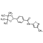 CAS 登录号:864754-51-8, N-(3-甲基-1,2-噻唑-5-基)-4-(4,4,5,5-四甲基-1,3,2-二氧杂环戊硼烷-2-基)苯甲酰胺