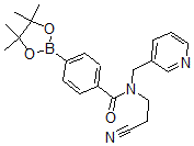 CAS 登录号:864759-44-4, 4-(N-(2-氰基乙基)-N-(3-吡啶基甲基)-氨基甲酰)苯硼酸频哪醇酯