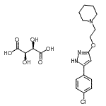 CAS#: 86871-53-6, (2R,3R)-2,3-Dihydroxysuccinic acid - 1-(2-{[5-(4-chlorophenyl)-1H-pyrazol-3-yl]oxy}ethyl)piperidine (1:1)