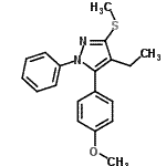 CAS 登录号：871110-29-1， 4-乙基-5-(4-甲氧基苯基)-3-(甲硫基)-1-苯基-1H-吡唑
