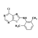 CAS 登录号：871266-79-4， 7-氯-N-(2,6-二甲基苯基)[1,3]噻唑并[5,4-d]嘧啶-2-胺