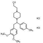 CAS 登录号：87203-81-4， 2-{4-[2-(3,4-二甲氧基苯基)-1-(4-甲基苯基)乙基]-1-哌嗪基}乙醇二盐酸盐