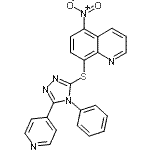 CAS 登录号：87236-39-3， 5-硝基-8-{[4-苯基-5-(4-吡啶基)-4H-1,2,4-三唑-3-基]硫基}喹啉