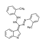 CAS 登录号：87582-43-2， (3Z)-3-{[(E)-(2-甲基苯基)偶氮][2-(2-甲基苯基)肼基]亚甲基}-3H-吲哚