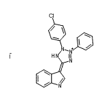 CAS 登录号:87582-49-8, (5Z)-2-(4-氯苯基)-5-(3H-吲哚-3-亚基)-3-苯基-2,5-二氢-1H-四唑-3-鎓碘化物