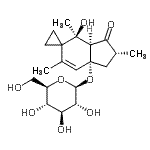 CAS 登录号：87625-62-5， (2'R,3a'R,4'S,7a'R)-4'-羟基-2',4',6'-三甲基-3'-氧代-2',3',3a',4'-四氢螺[环丙烷-1,5'-茚]-7a'(1'H)-基beta-D-吡喃葡萄糖苷