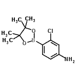 CAS 登录号：877160-63-9， 3-氯-4-(4,4,5,5-四甲基-1,3,2-二氧杂环戊硼烷-2-基)苯胺