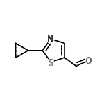 CAS 登录号：877385-86-9， 2-环丙基-1,3-噻唑-5-甲醛
