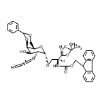 CAS#: 878483-02-4, 2-Methyl-2-propanyl (2S)-3-{[(4aS,6S,7S,8R,8aR)-7-azido-8-hydroxy-2-phenylhexahydropyrano[3,2-d][1,3]dioxin-6-yl]oxy}-2-{[(9H-fluoren-9-ylmethoxy)carbonyl]amino}propanoate