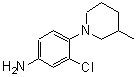 CAS 登录号：893750-70-4， 3-氯-4-(3-甲基-1-哌啶基)苯胺