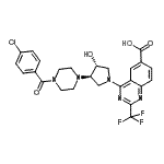 CAS 登录号：897445-12-4， 4-{(3R,4R)-3-[4-(4-氯苯甲酰基)-1-哌嗪基]-4-羟基-1-吡咯烷基}-2-(三氟甲基)-6-喹唑啉羧酸
