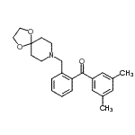 CAS 登录号：898756-15-5， (3,5-二甲基苯基)[2-(1,4-二氧杂-8-氮杂螺[4.5]癸-8-基甲基)苯基]甲酮