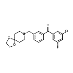 CAS 登录号：898762-13-5， (3-氯-5-氟苯基)[3-(1,4-二氧杂-8-氮杂螺[4.5]癸-8-基甲基)苯基]甲酮